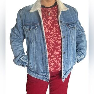 Levi's 90’s Denim Sherpa Lined Trucker Jacket Women’s M